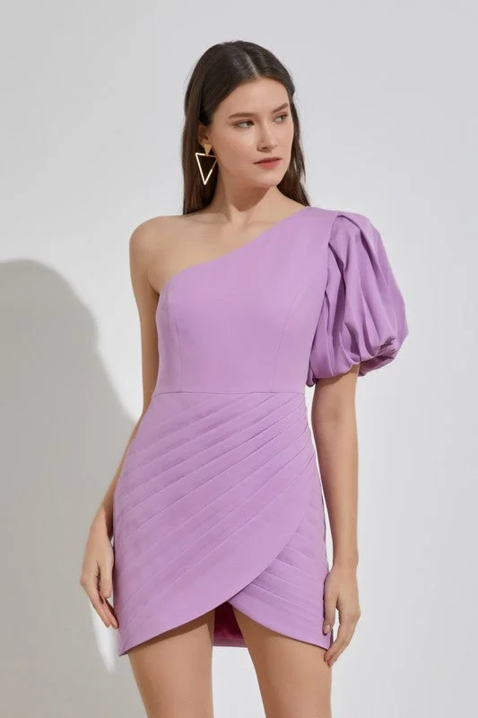 One Shoulder Ruffle Dress