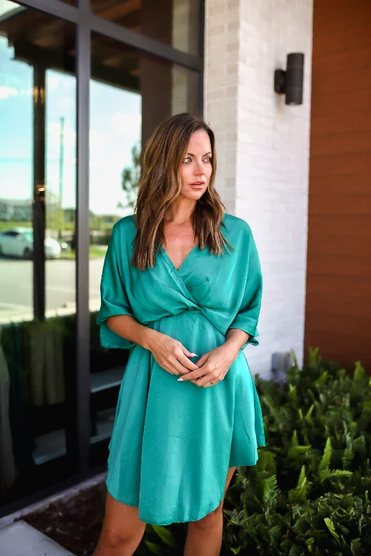 Huge Discounts Surplice Half Sleeve Mini Dress - 5 Colors