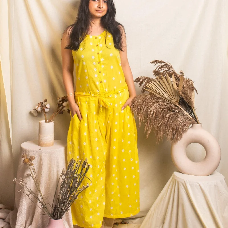 Loyalty Reward Yellow Bandhani Jumpsuit