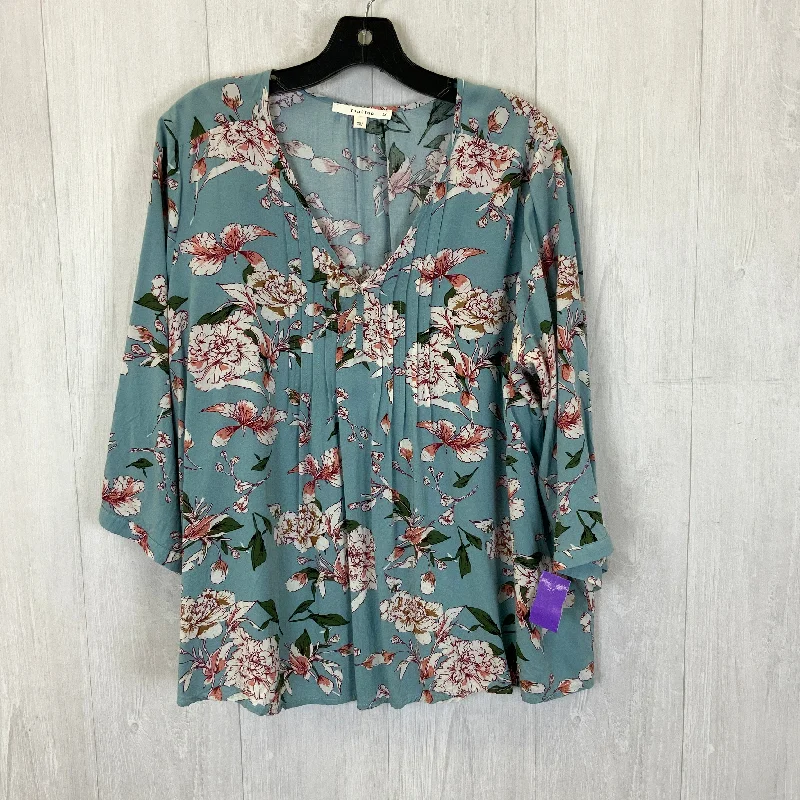 Time-Limited Offer Aqua Top 3/4 Sleeve Fun 2 Fun, Size 2x