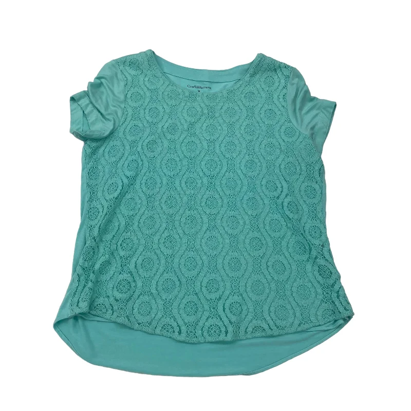 New Markdowns AQUA TOP SS by CROFT AND BARROW Size:M