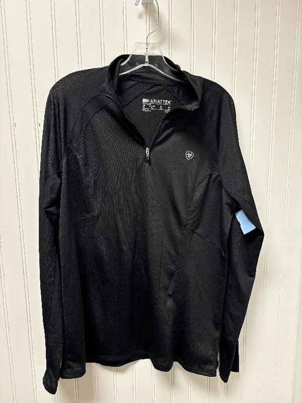 Best Bargains Athletic Top Long Sleeve Collar By Ariat In Black, Size: Xl