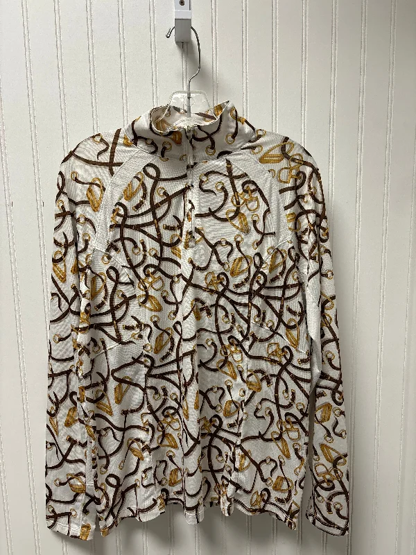 Clearance Event Athletic Top Long Sleeve Collar By Ariat In White, Size: Xl