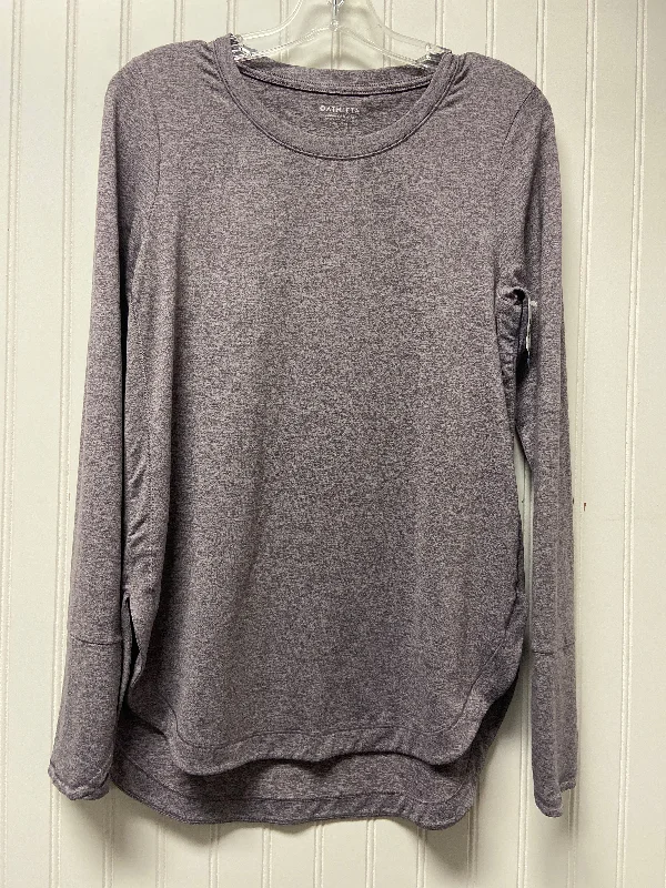 Athletic Top Long Sleeve Collar By Athleta In Purple, Size: S