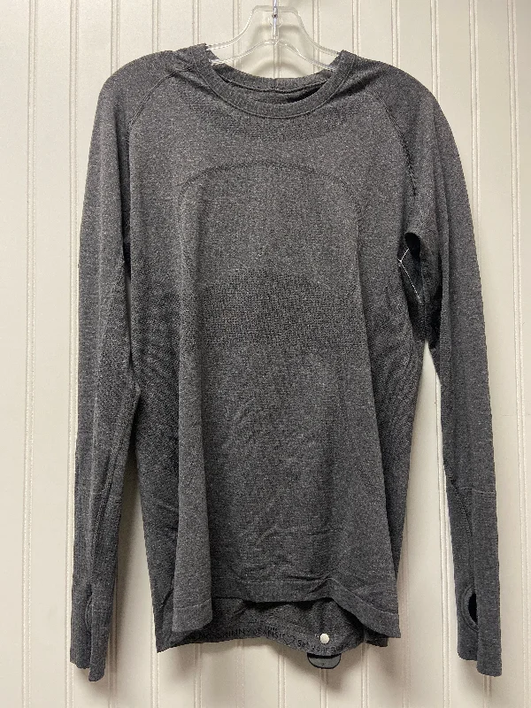 Athletic Top Long Sleeve Crewneck By Lululemon In Grey, Size: L