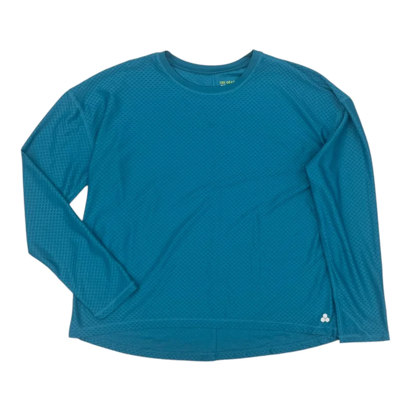 Low Prices Athletic Top Ls Crewneck By Tek Gear In Blue, Size:Xl