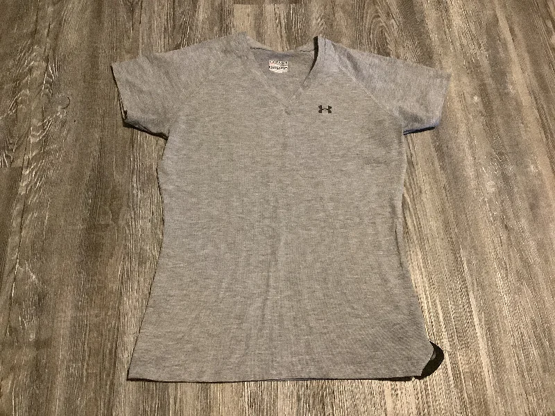 Great Bargains Athletic Top Short Sleeve By Under Armour In Grey, Size: S