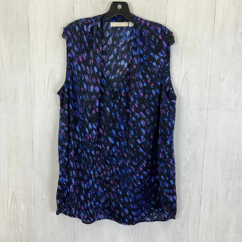Shop and Save Black & Blue Top Sleeveless Sejour, Size 1x