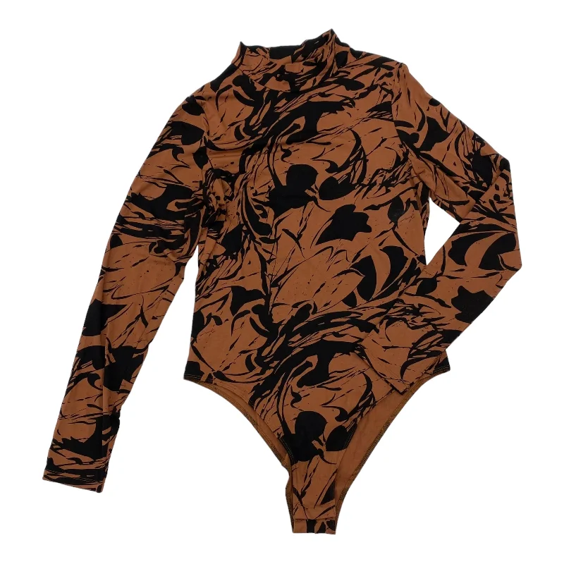 Price Fest BLACK & BROWN BODYSUIT by A NEW DAY Size:M