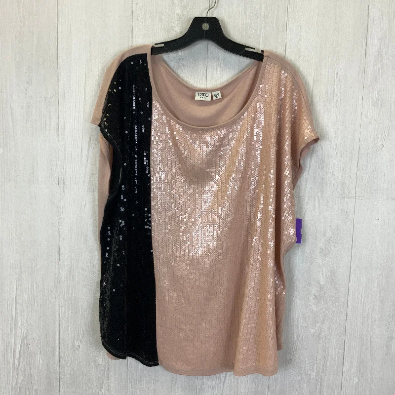 Lowest Prices Black & Pink Top Short Sleeve Cato, Size 2x