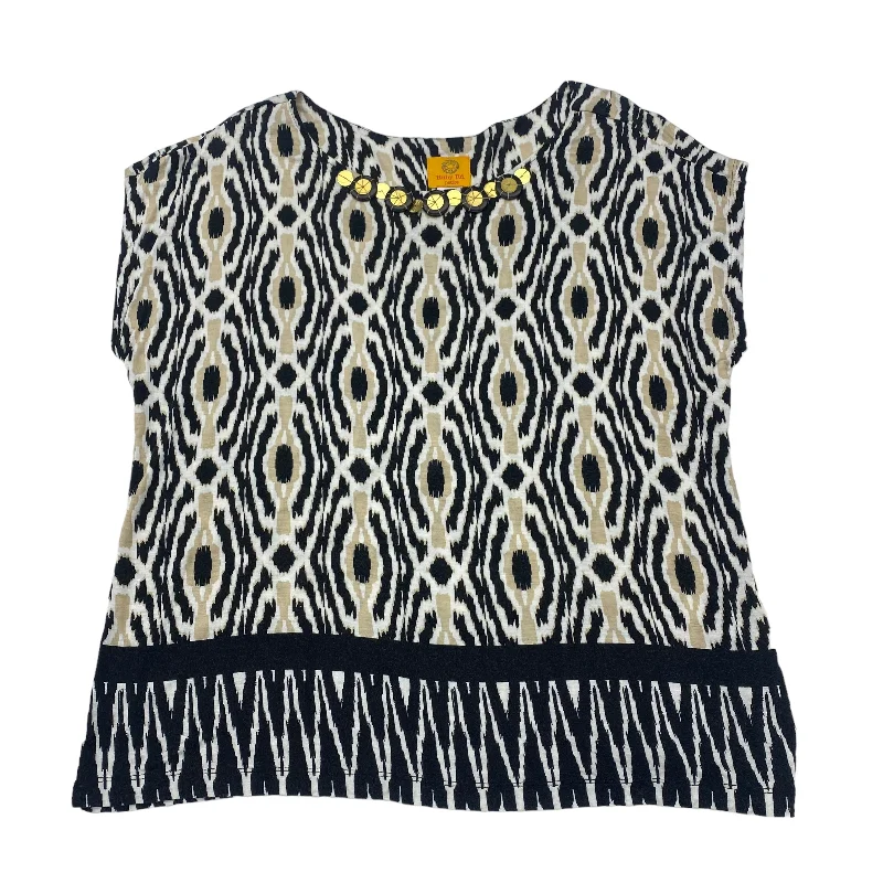 Stock Clearance Black & Tan Top Short Sleeve Ruby Rd, Size Petite L