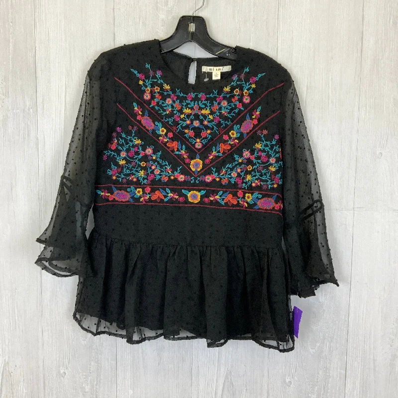 Price Fest Black Top Short Sleeve Miami, Size S