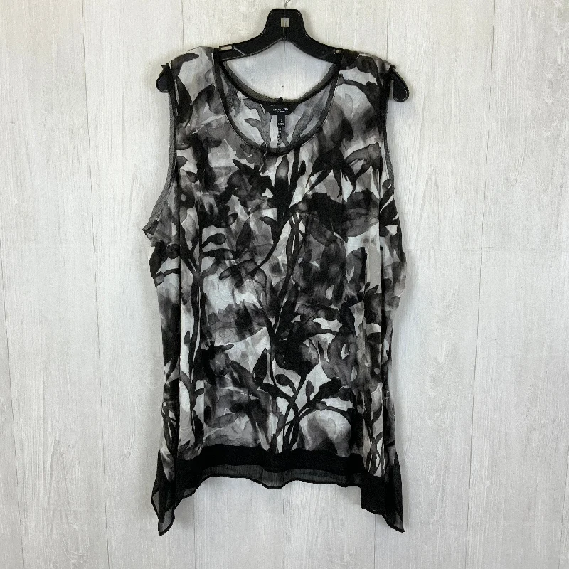 Buy Now Black & White Tank Top Simply Vera, Size 2x