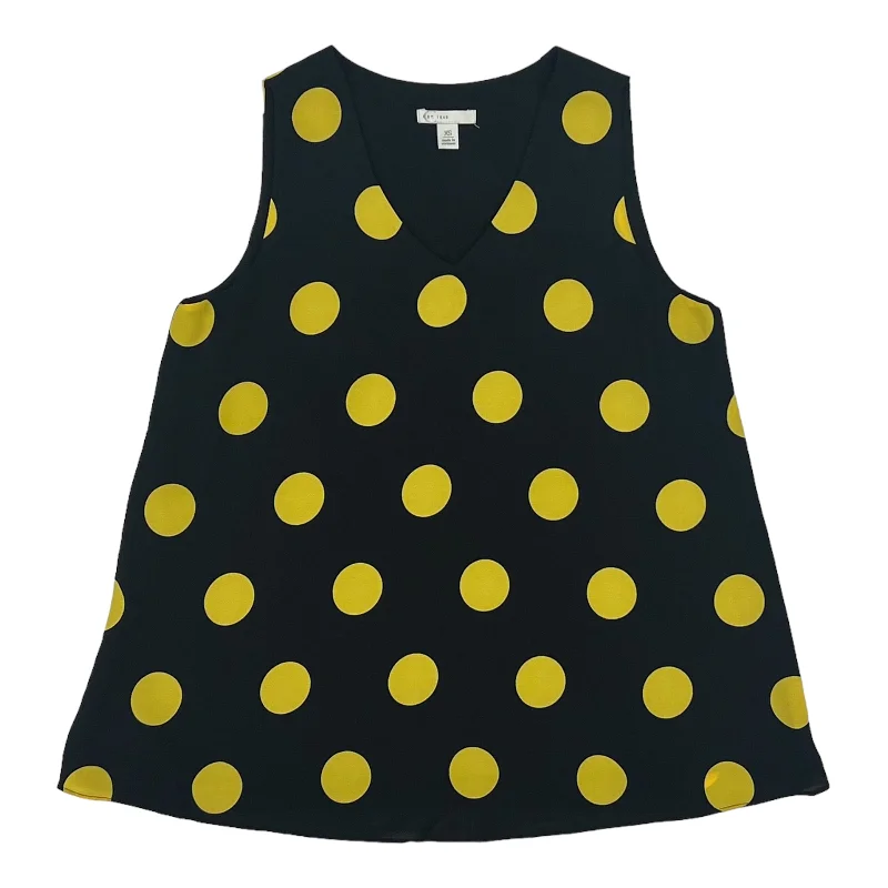 Sneak Peek Sale BLACK & YELLOW CATO BLOUSE SLEEVELESS, Size XS
