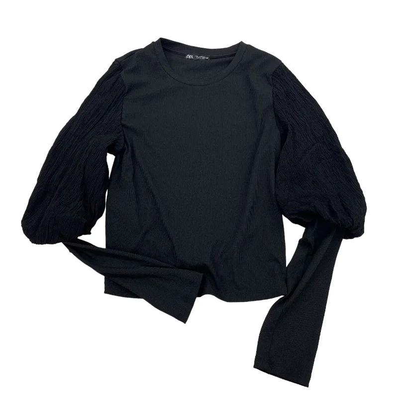 Fantastic Offers BLACK ZARA TOP LS, Size L
