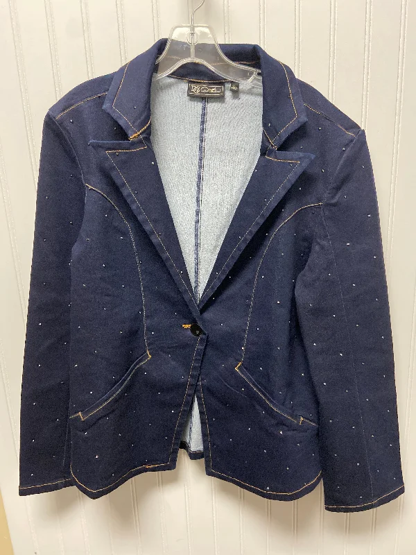 Bargain Bin Blazer By Diane Gilman In Blue Denim, Size: Xl