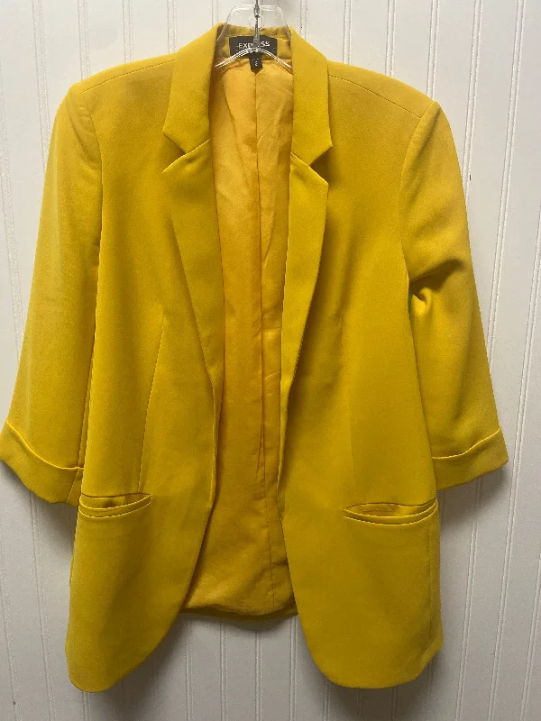 Seasonal Sale Blazer By Express In Mustard, Size: M