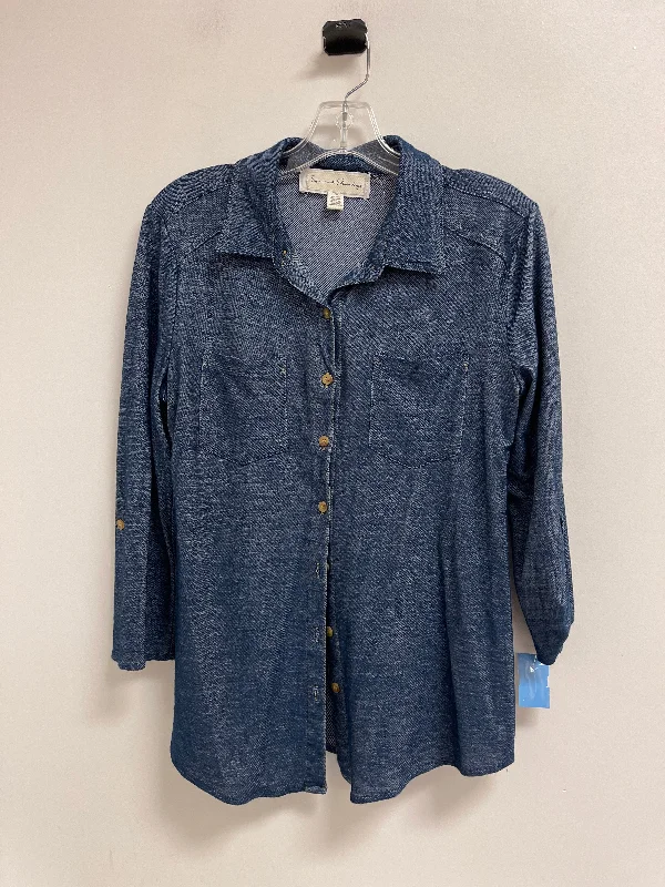 Deal Dash Blouse Long Sleeve By French Laundry In Blue, Size: M