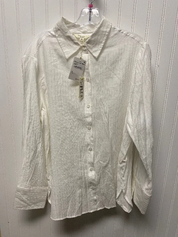 Bargain Prices Blouse Long Sleeve By Max Studio In White, Size: Xl