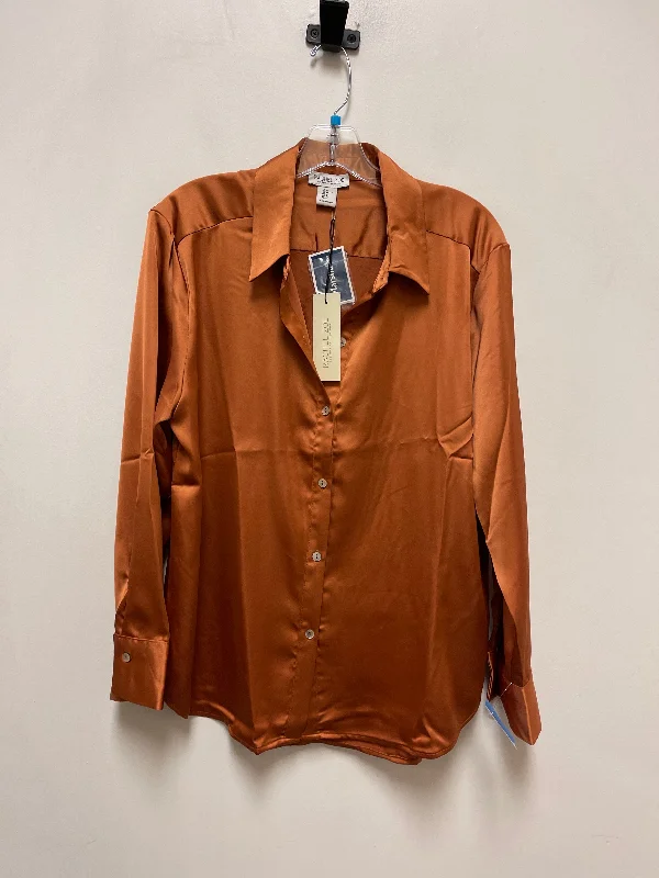 Savings Spectacular Blouse Long Sleeve By Rachel Zoe In Orange, Size: Xl