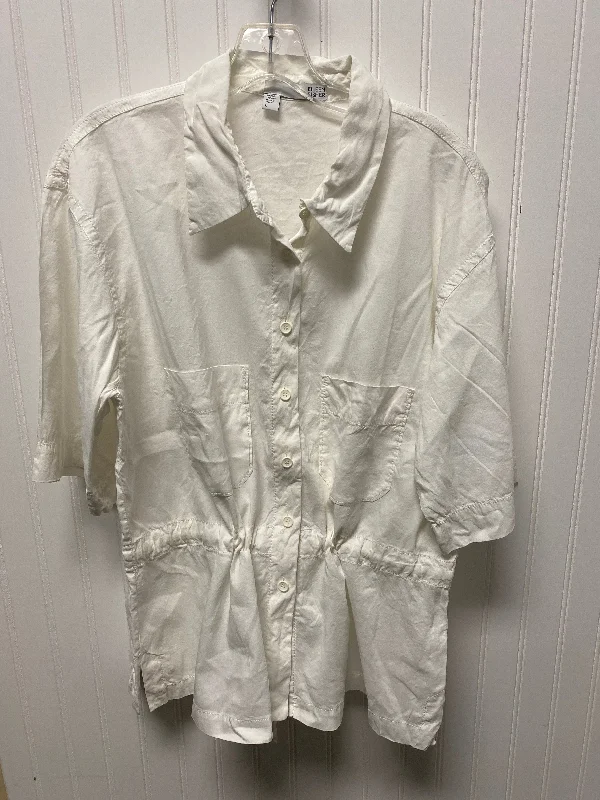 Epic Deals Blouse Short Sleeve By Eileen Fisher In White, Size: L