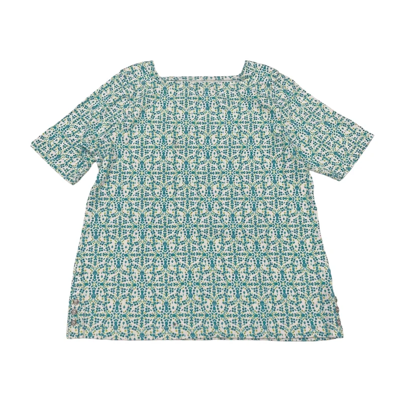 Special Savings Blue & Green Top Short Sleeve Croft And Barrow, Size M