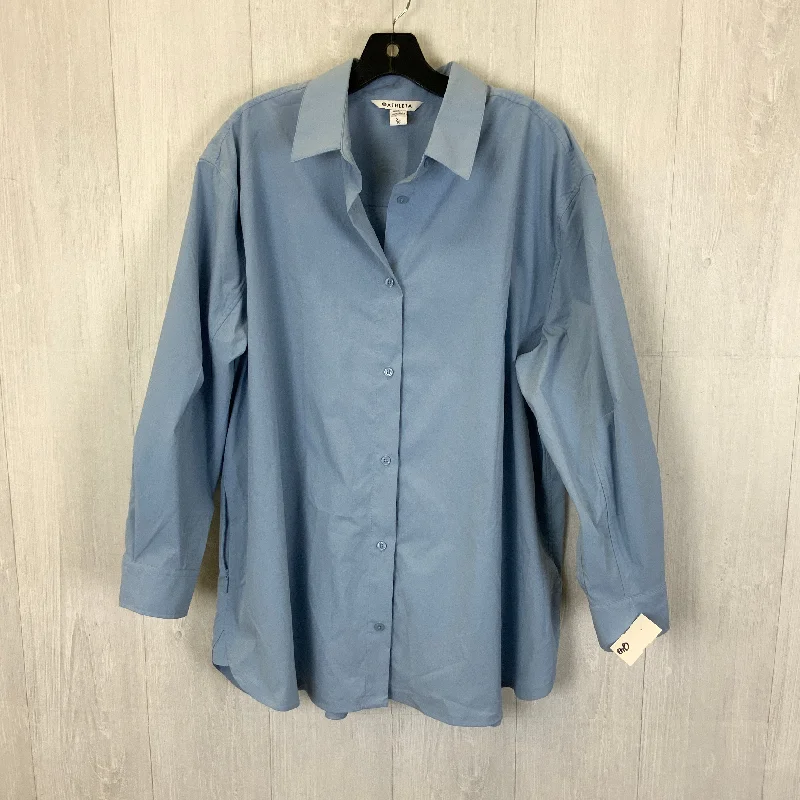 Discount Deals Blue Tunic Long Sleeve Athleta, Size Xl