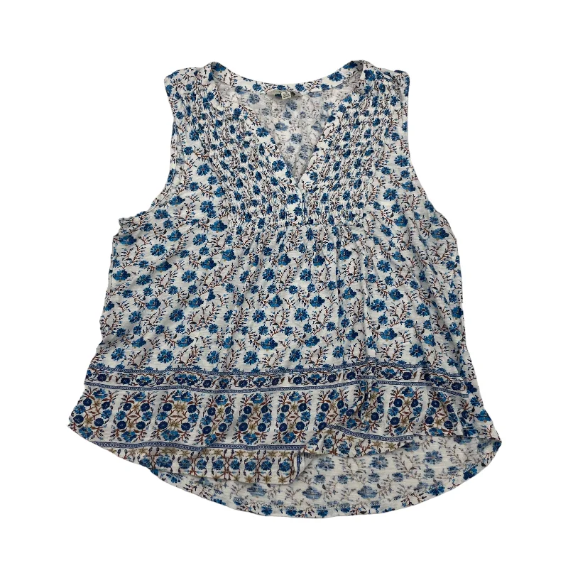 Act Fast BLUE & WHITE LUCKY BRAND TOP SLEEVELESS, Size L