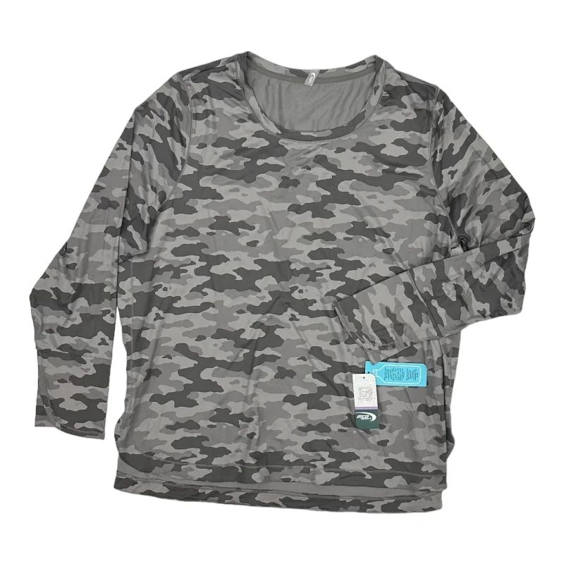 CAMOUFLAGE PRINT ATHLETIC TOP LS COLLAR by MTA PRO Size:2X