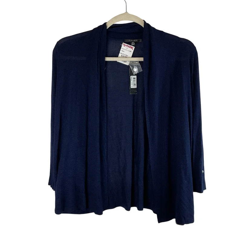 Incredible Offers Cardigan By Cyrus Knits In Navy, Size: 2x
