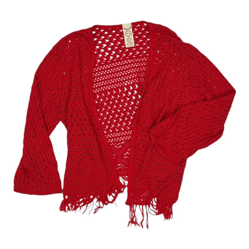 Value Deals Cardigan By Faded Glory In Red, Size:2X