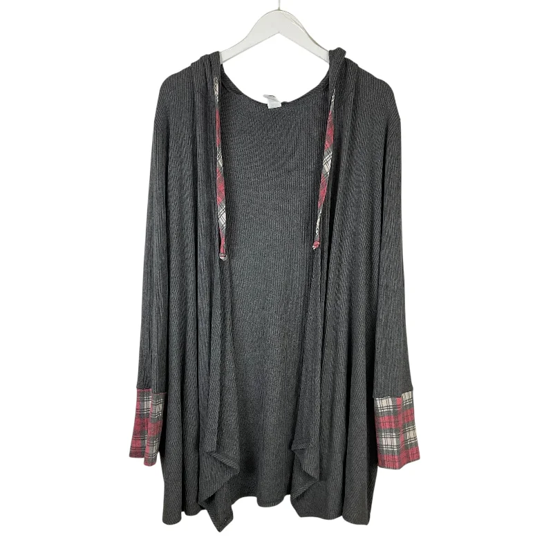 Shop and Save Cardigan By Honeyme In Grey, Size: Xxl