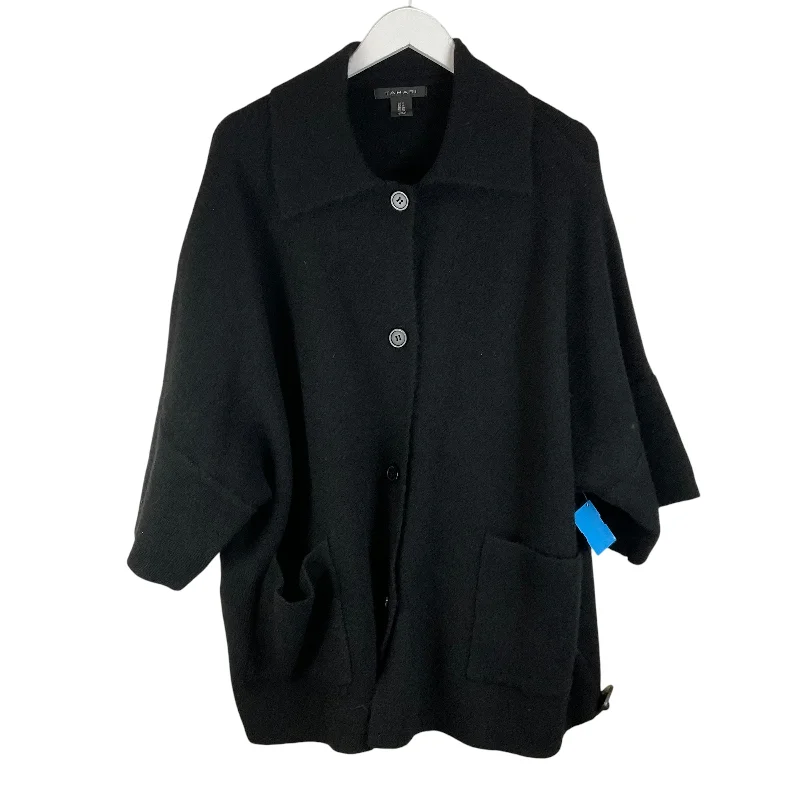 Weekend Deal Cardigan By Tahari By Arthur Levine In Black, Size: 1x