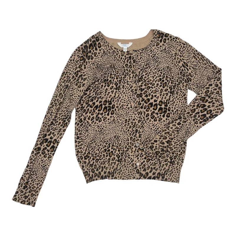 Price Buster Cardigan By Time And Tru In Leopard Print, Size:L