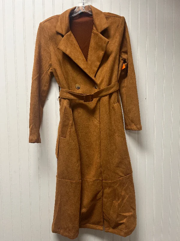 Can't Be Beat Coat Trench Coat By Shein In Brown, Size: M