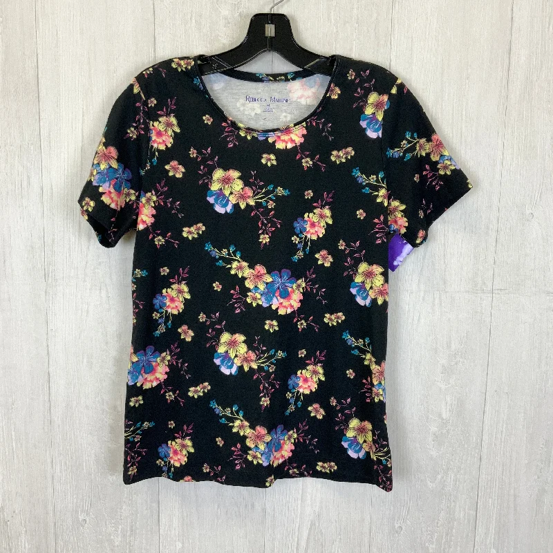 Bonus Savings Floral Print Top Short Sleeve Rebecca Malone, Size M