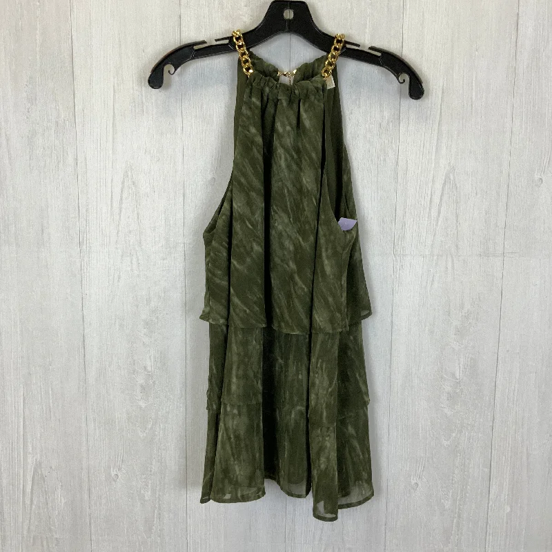 Hurry In Green Top Sleeveless Michael By Michael Kors, Size L