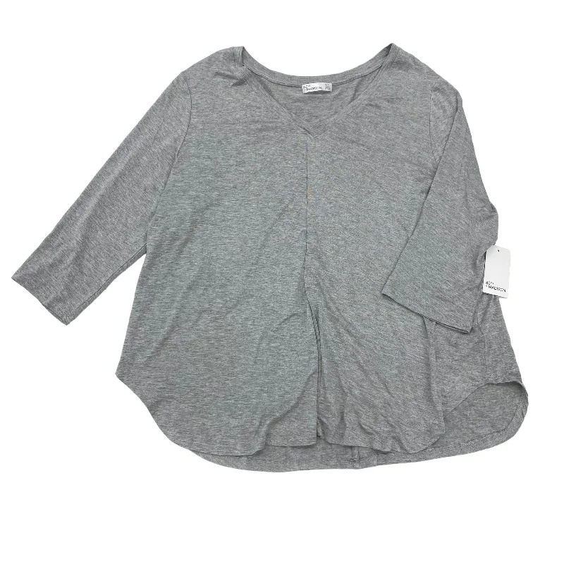 Savings Galore GREY TOP 3/4 SLEEVE by 89TH AND MADISON Size:XL