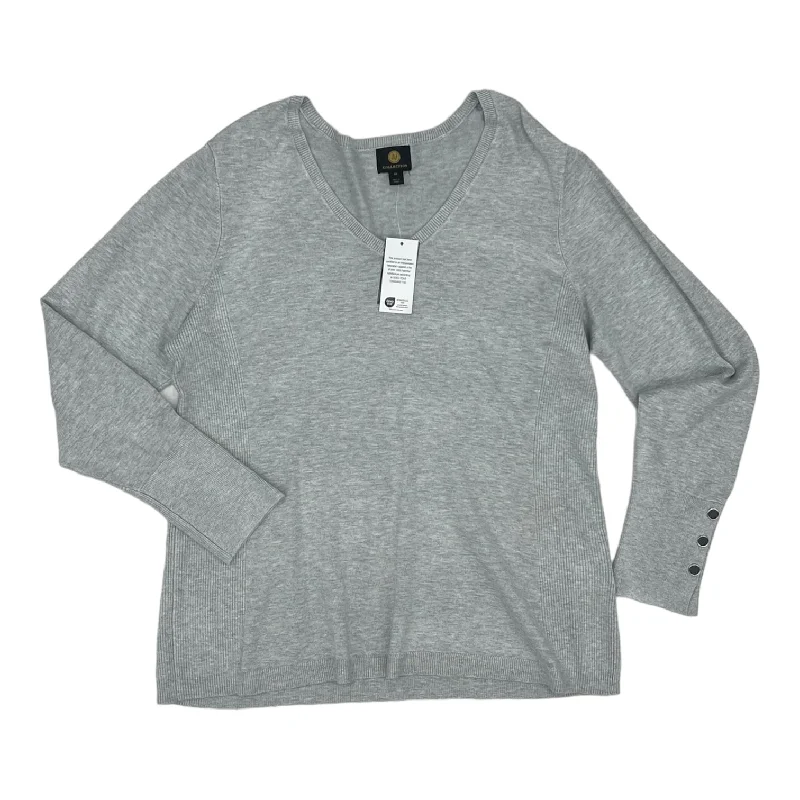 GREY TOP LS by JM COLLECTIONS Size:XL