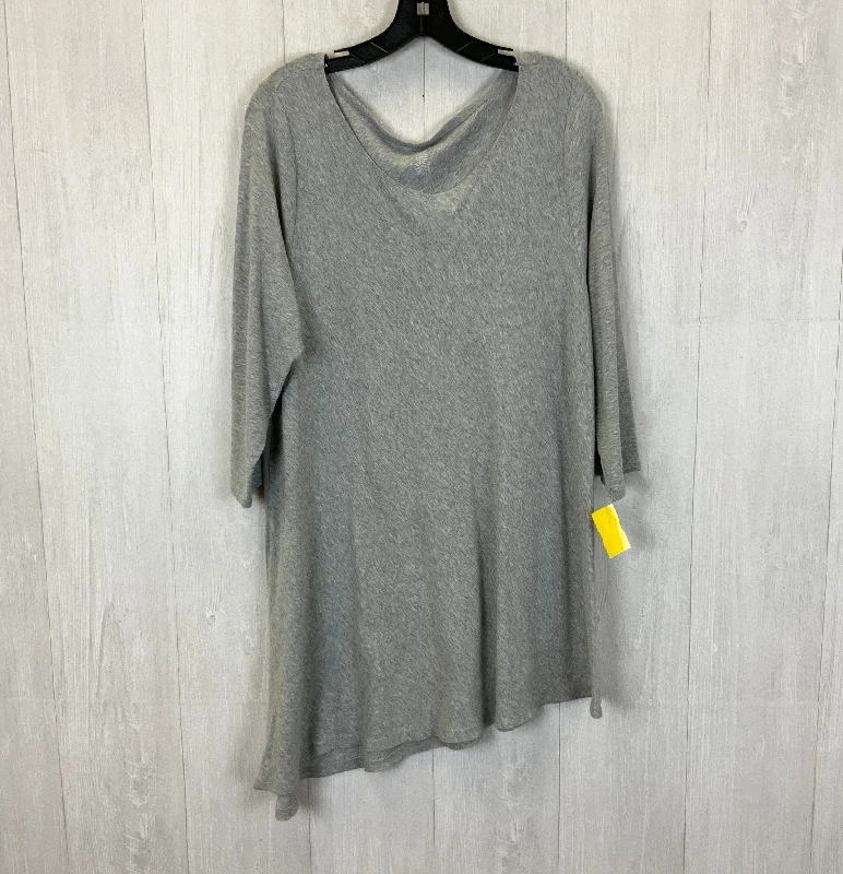 Must-Have Deals Grey Tunic 3/4 Sleeve Joan Vass, Size 2x