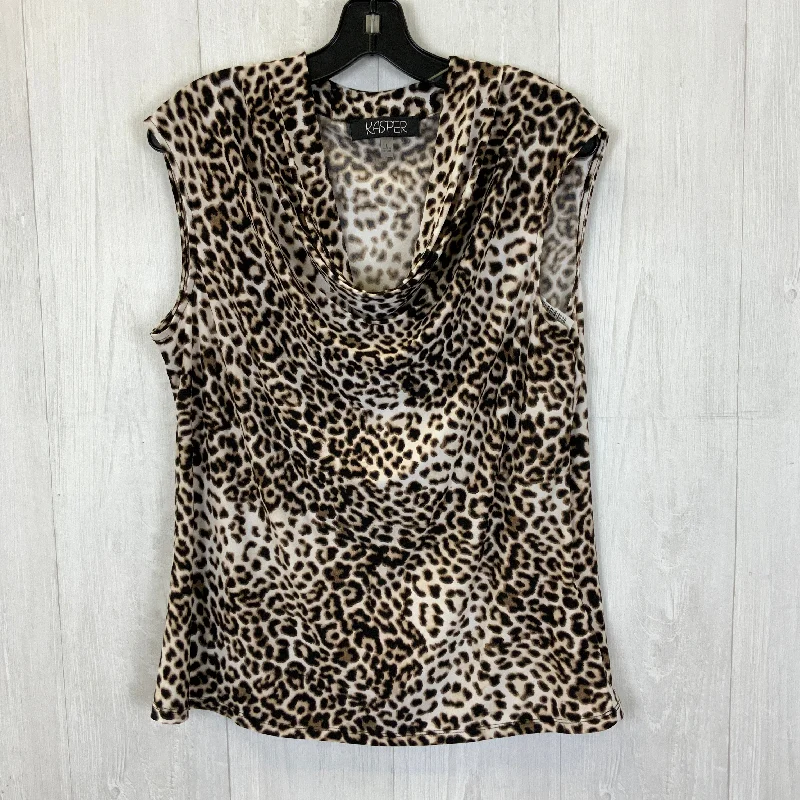Limited Time Leopard Print Top Sleeveless Kasper, Size L