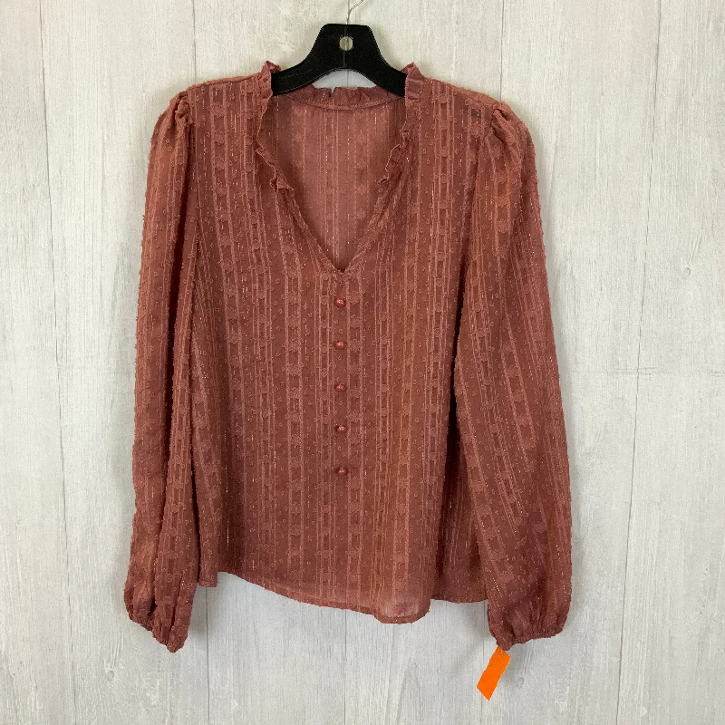 Clearance Items Mauve Blouse Long Sleeve Shein, Size M