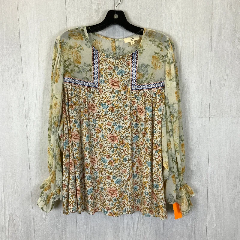 TIME-Limited Offer Multi-colored Blouse Long Sleeve Entro, Size L