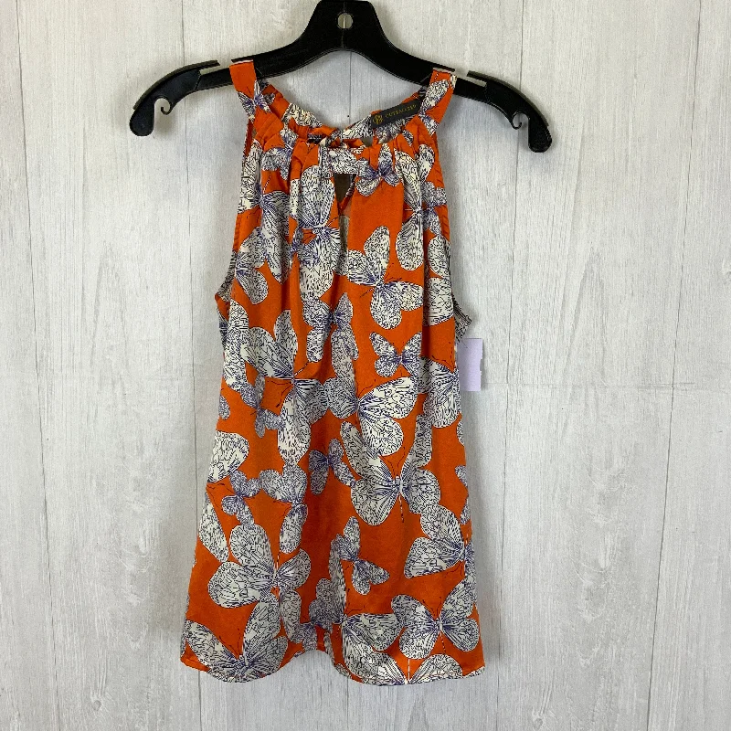 Don’t Miss Out Orange & White Top Sleeveless Outback Red, Size S