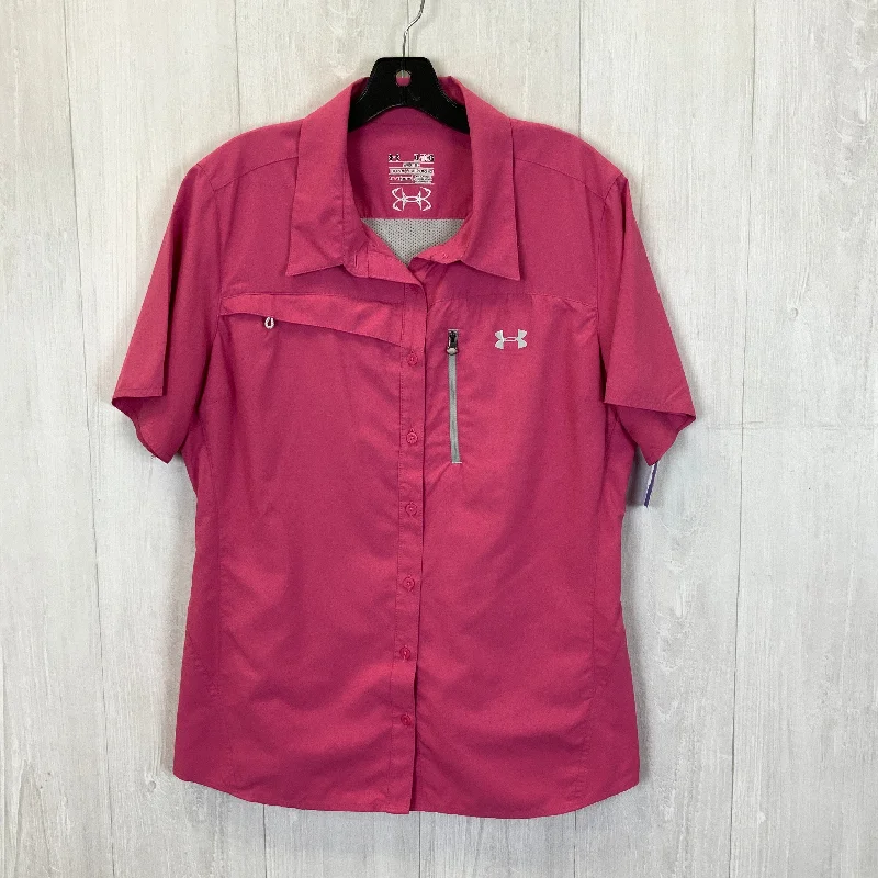 Doorbuster Deal Pink Athletic Top Short Sleeve Under Armour, Size Xl