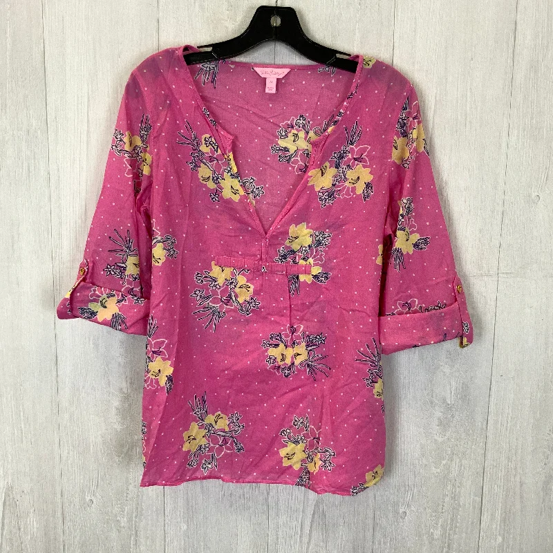 Weekend Flash Sale Pink Top 3/4 Sleeve Lilly Pulitzer, Size M