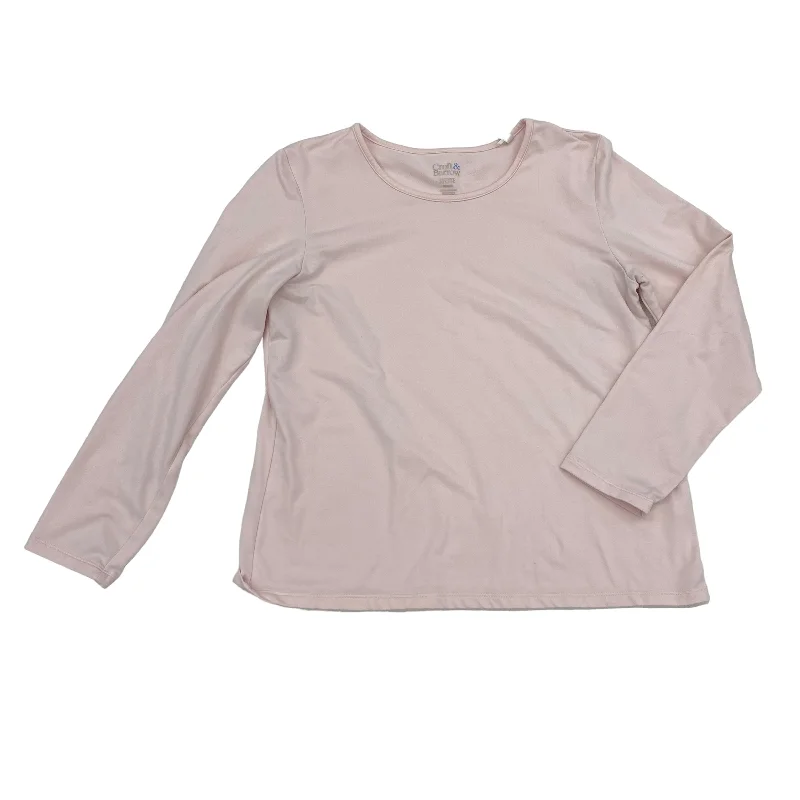 Amazing Deals PINK TOP LS BASIC by CROFT AND BARROW Size:S