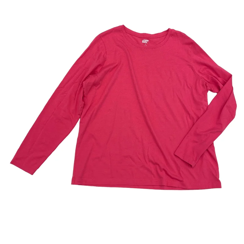 Final Sale PINK TOP LS BASIC by LANDS END Size:XL