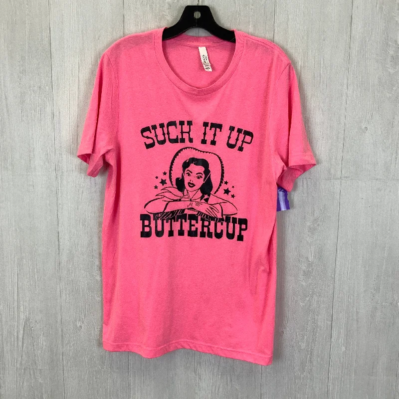 Exclusive Offers Pink Top Short Sleeve Basic Bella + Canvas, Size L