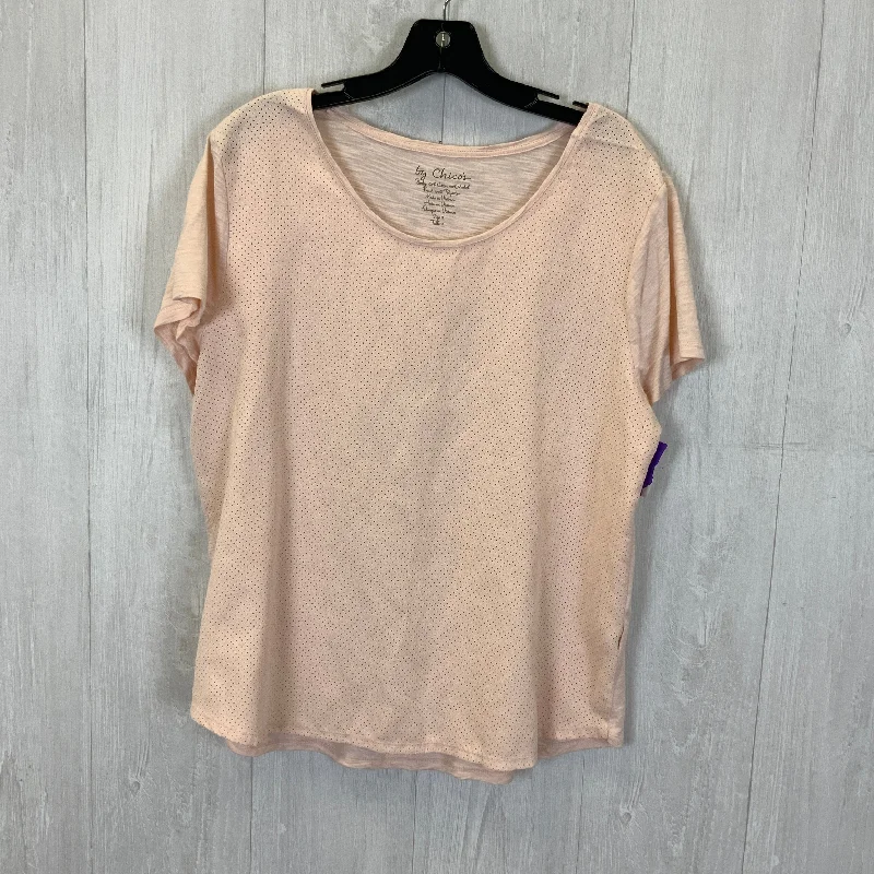 Online Specials Pink Top Short Sleeve Chicos, Size 2x
